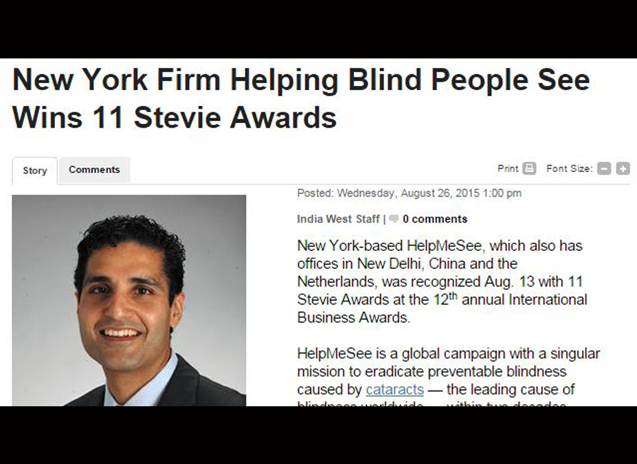 HelpMeSee Wins Eleven Stevie® Awards In The 2015 International Business Awards